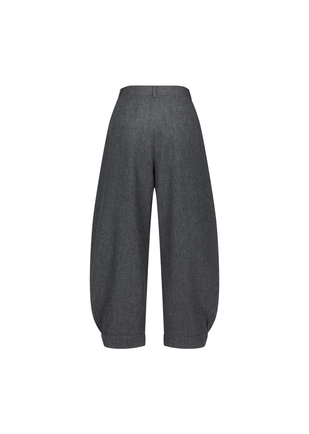 wool shirring pants, charcoal