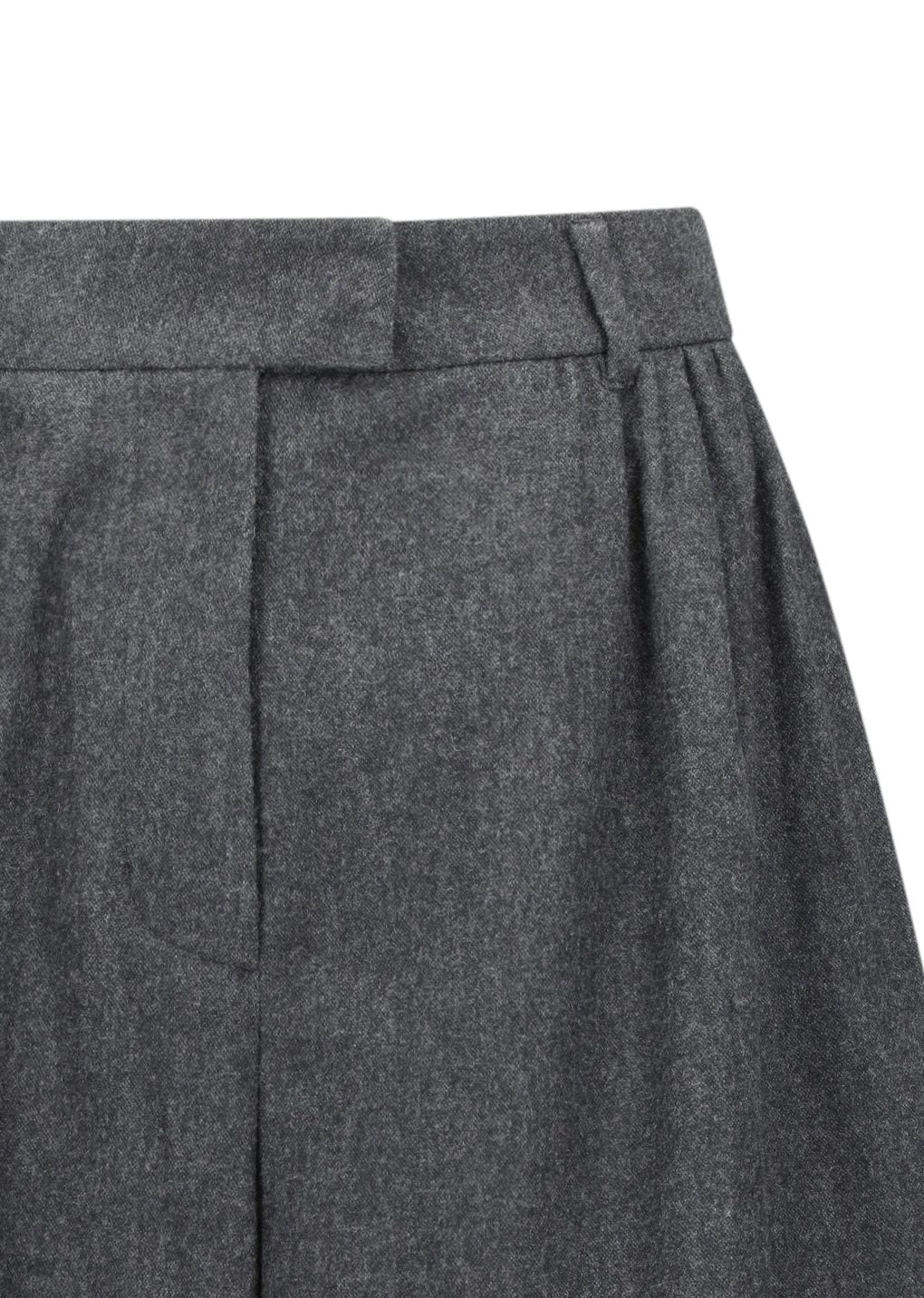 wool shirring pants, charcoal