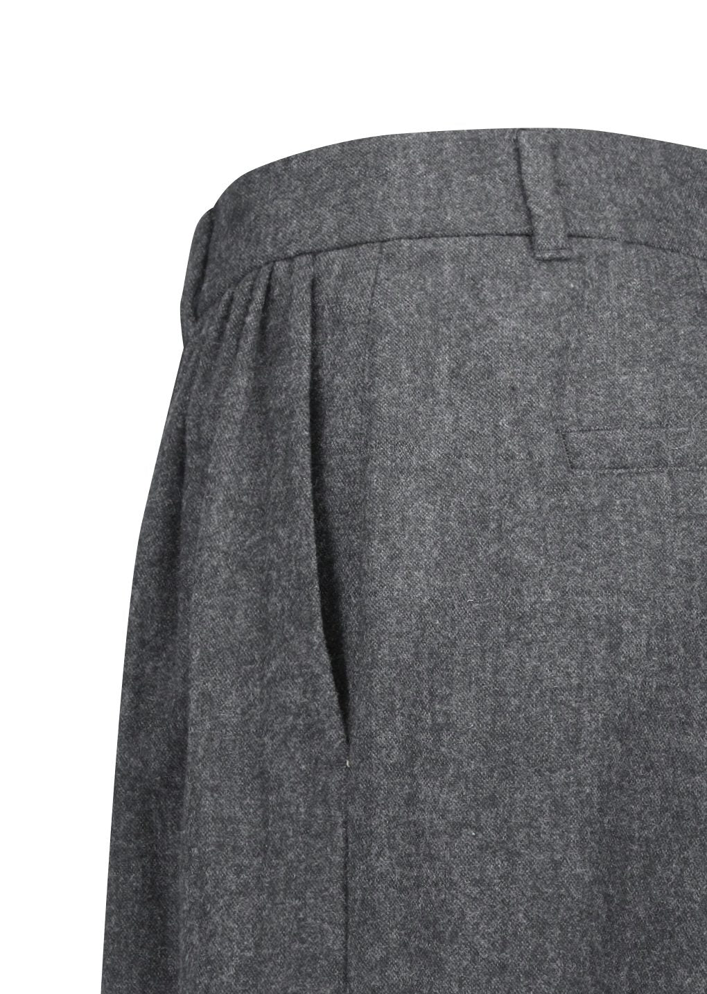 wool shirring pants, charcoal