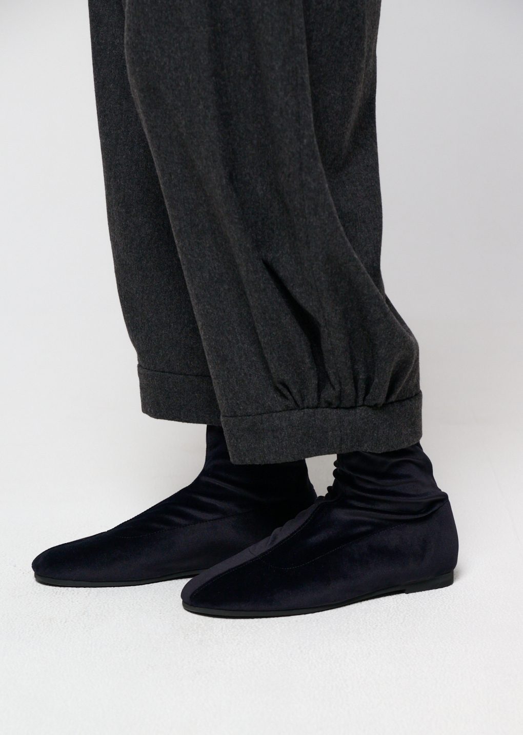 velvet socks boots, black