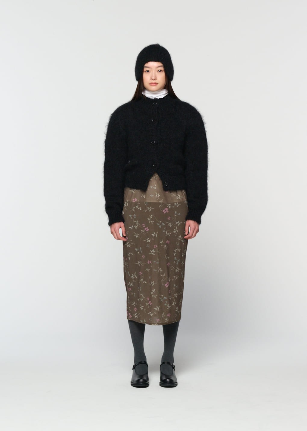 mohair bulky cardigan, black