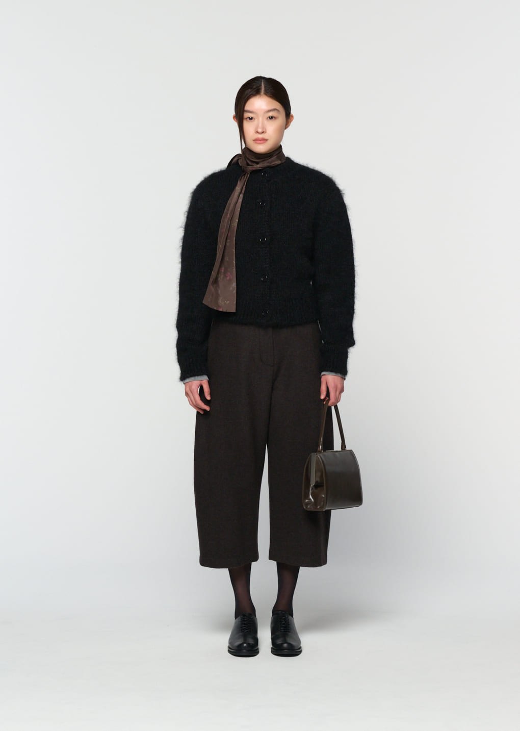 mohair bulky cardigan, black