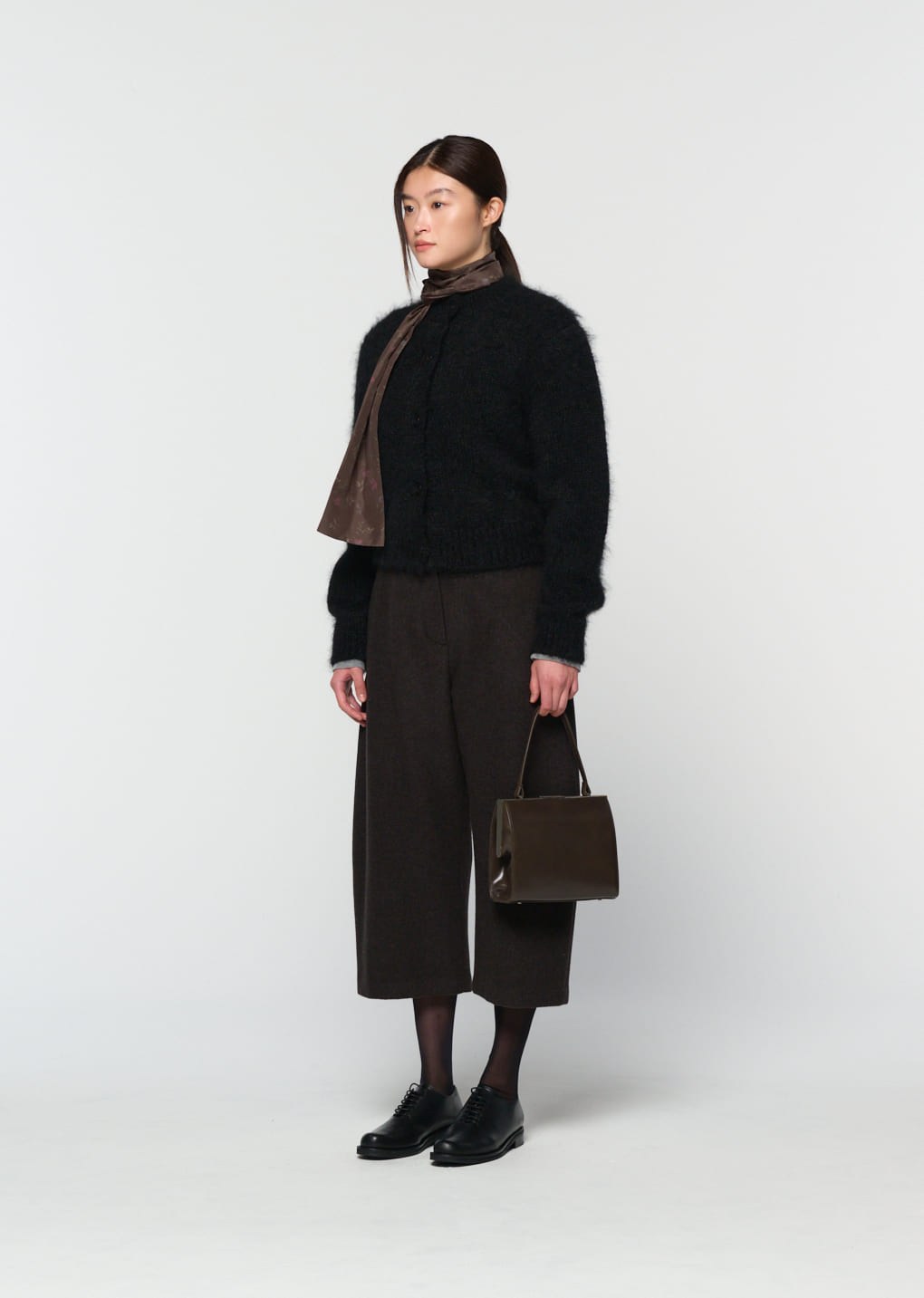 mohair bulky cardigan, black