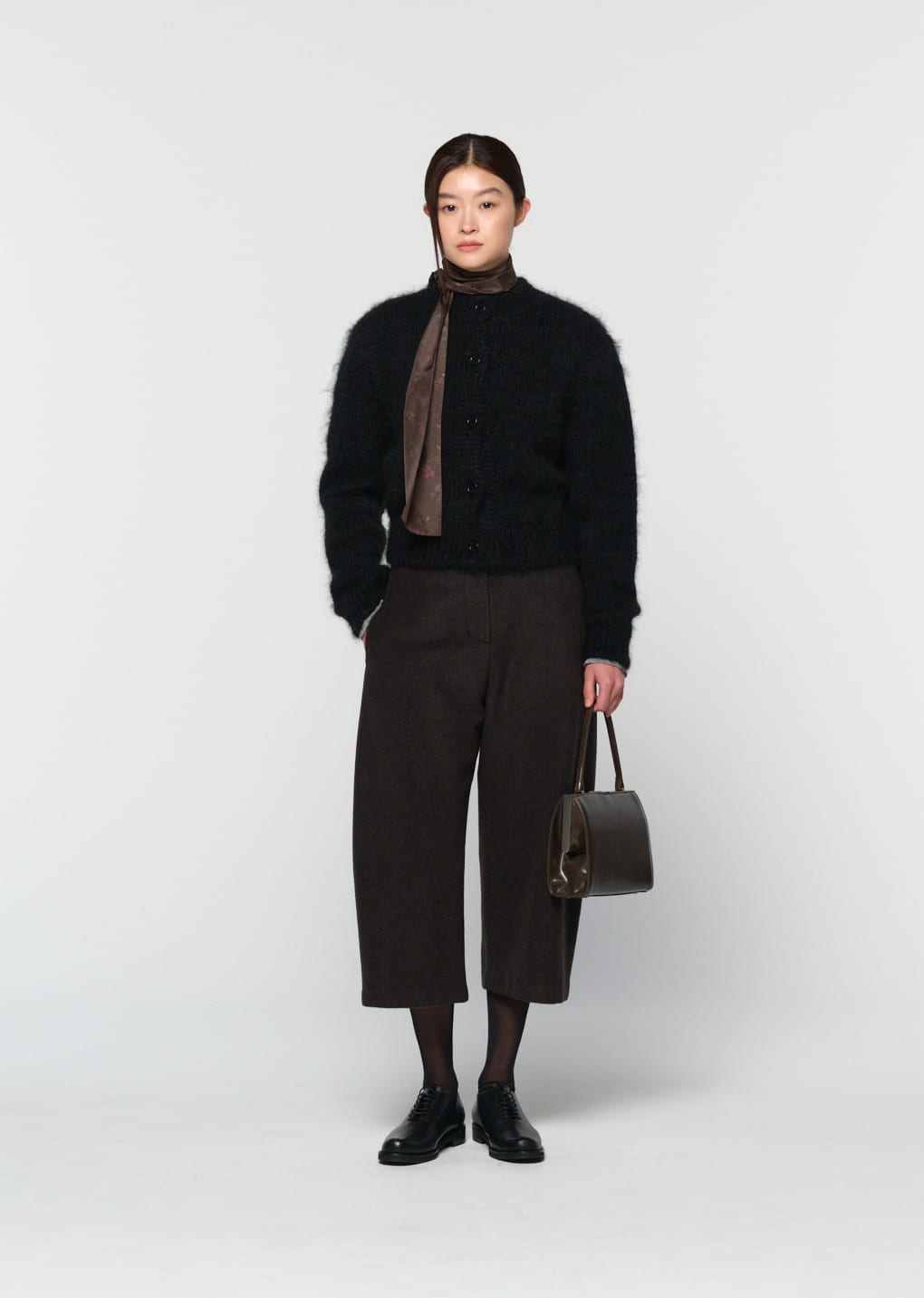 mohair bulky cardigan, black