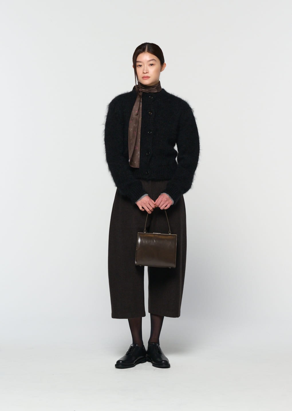 mohair bulky cardigan, black