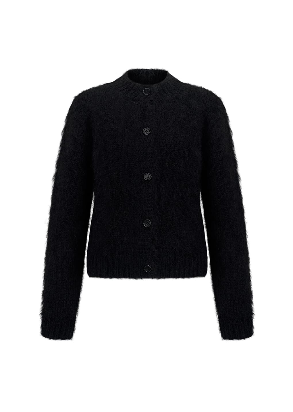 mohair bulky cardigan, black