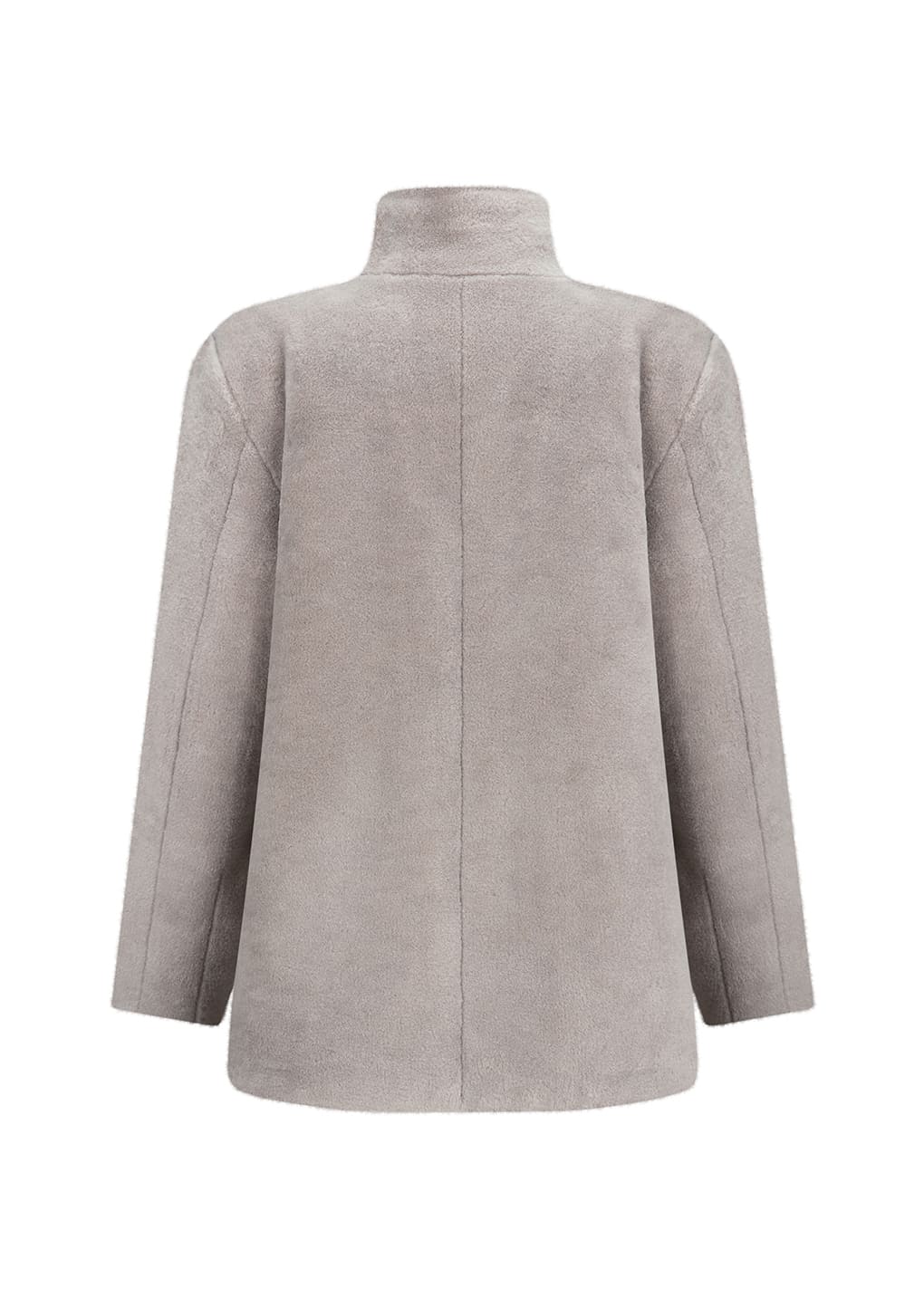 shearling mid jacket, grey