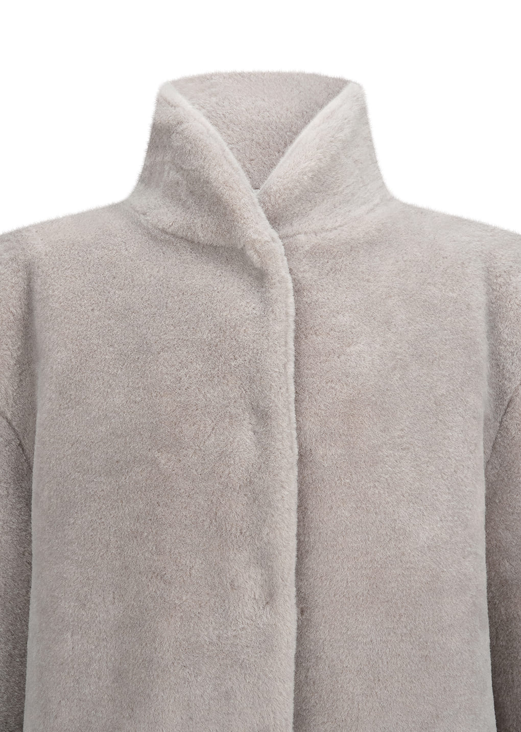 shearling mid jacket, grey