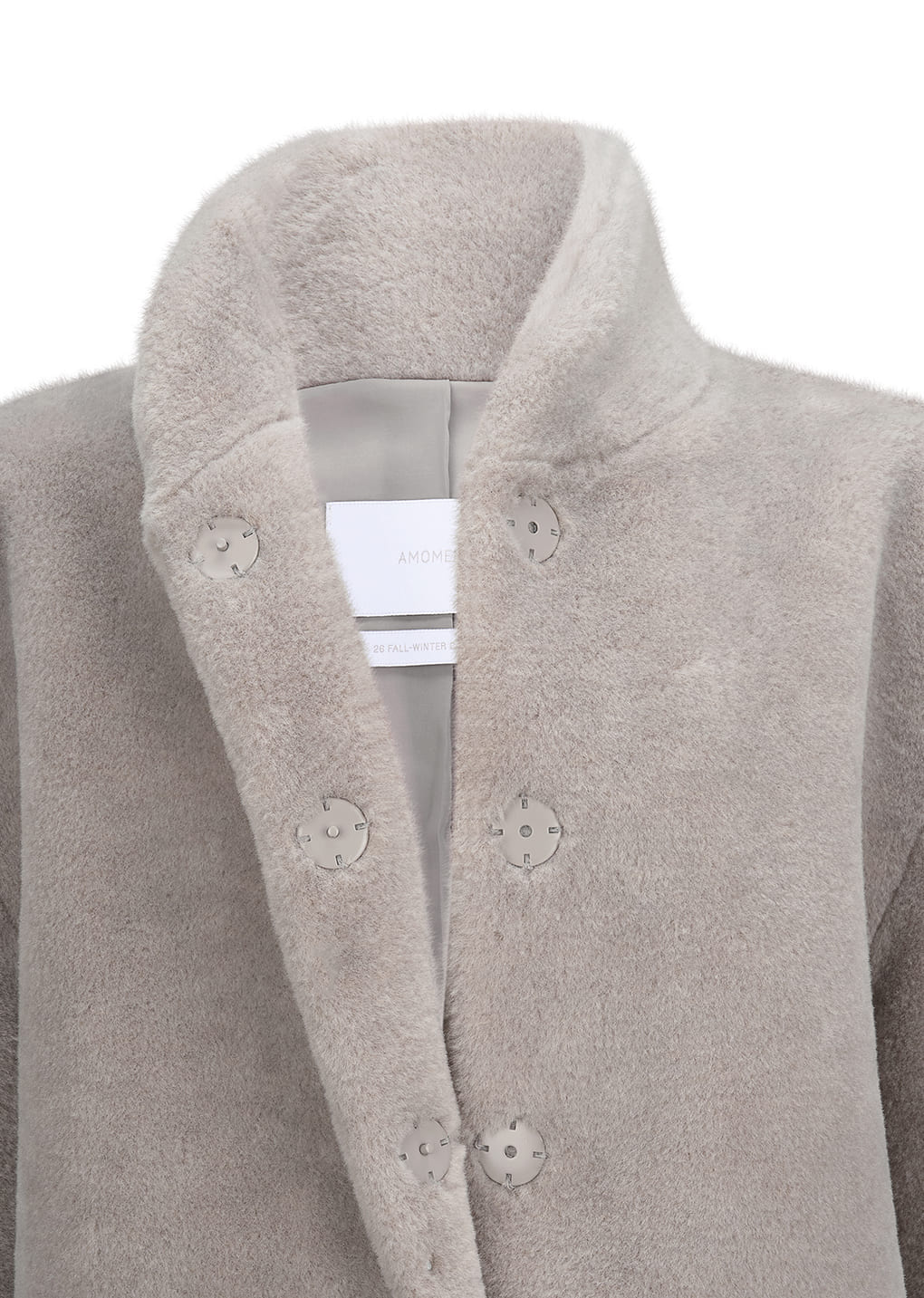 shearling mid jacket, grey