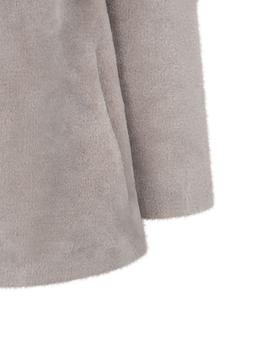 shearling mid jacket, grey