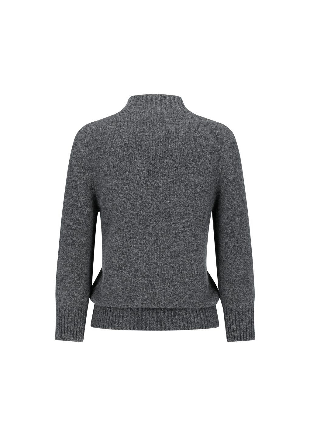 wool mock neck knit, charcoal