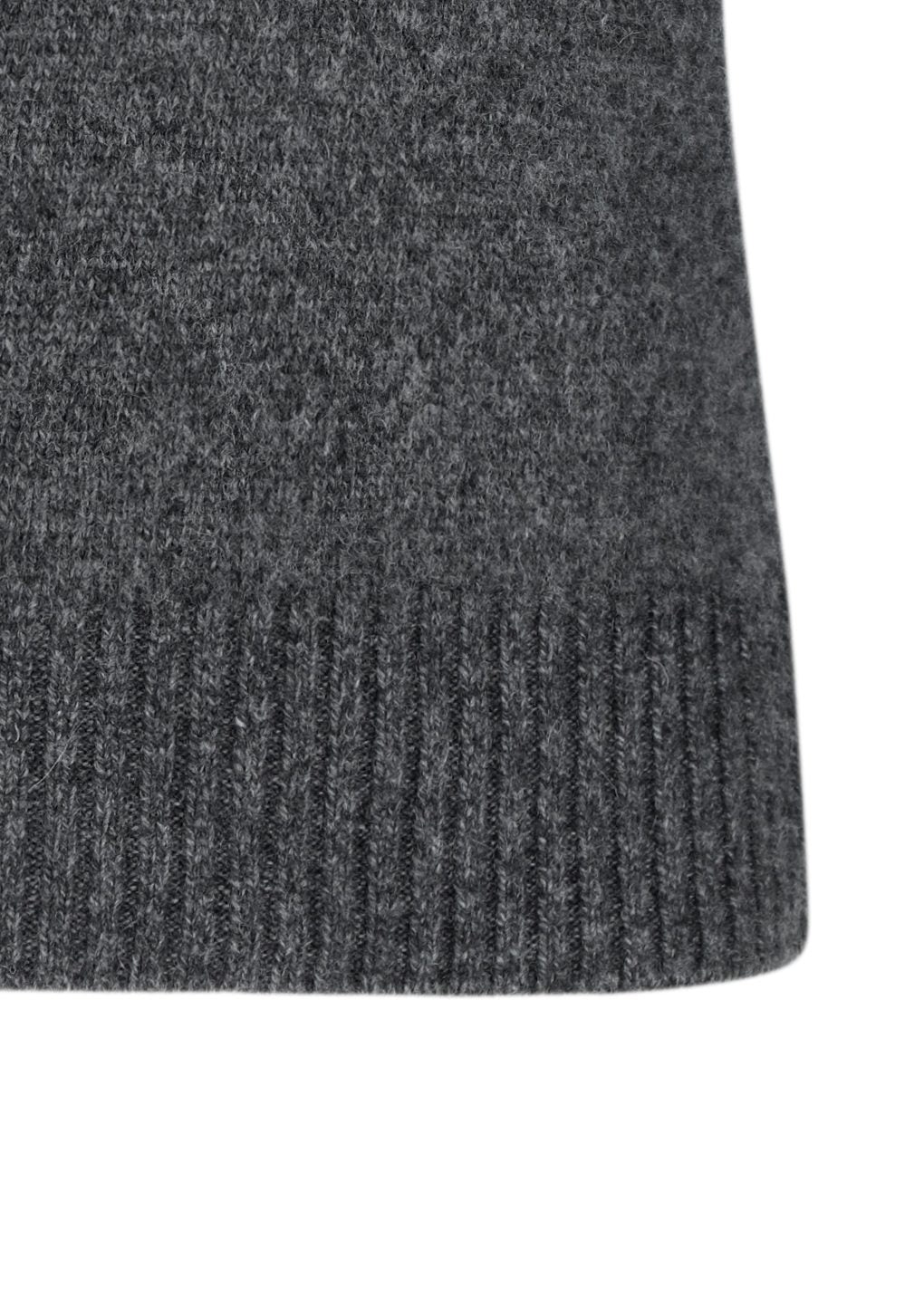 wool mock neck knit, charcoal