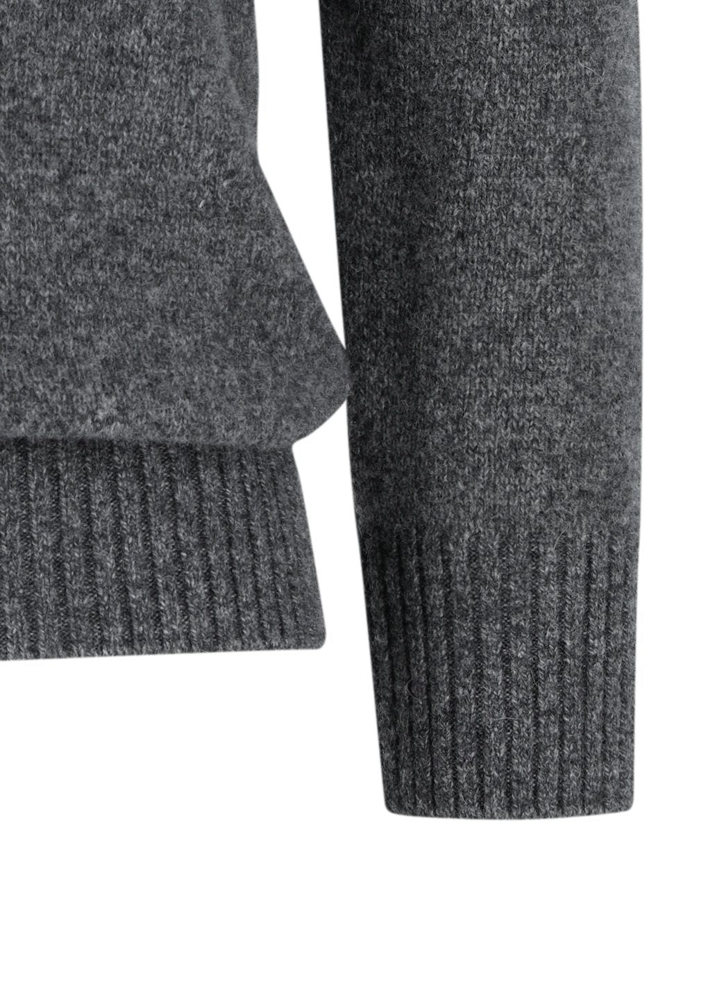 wool mock neck knit, charcoal