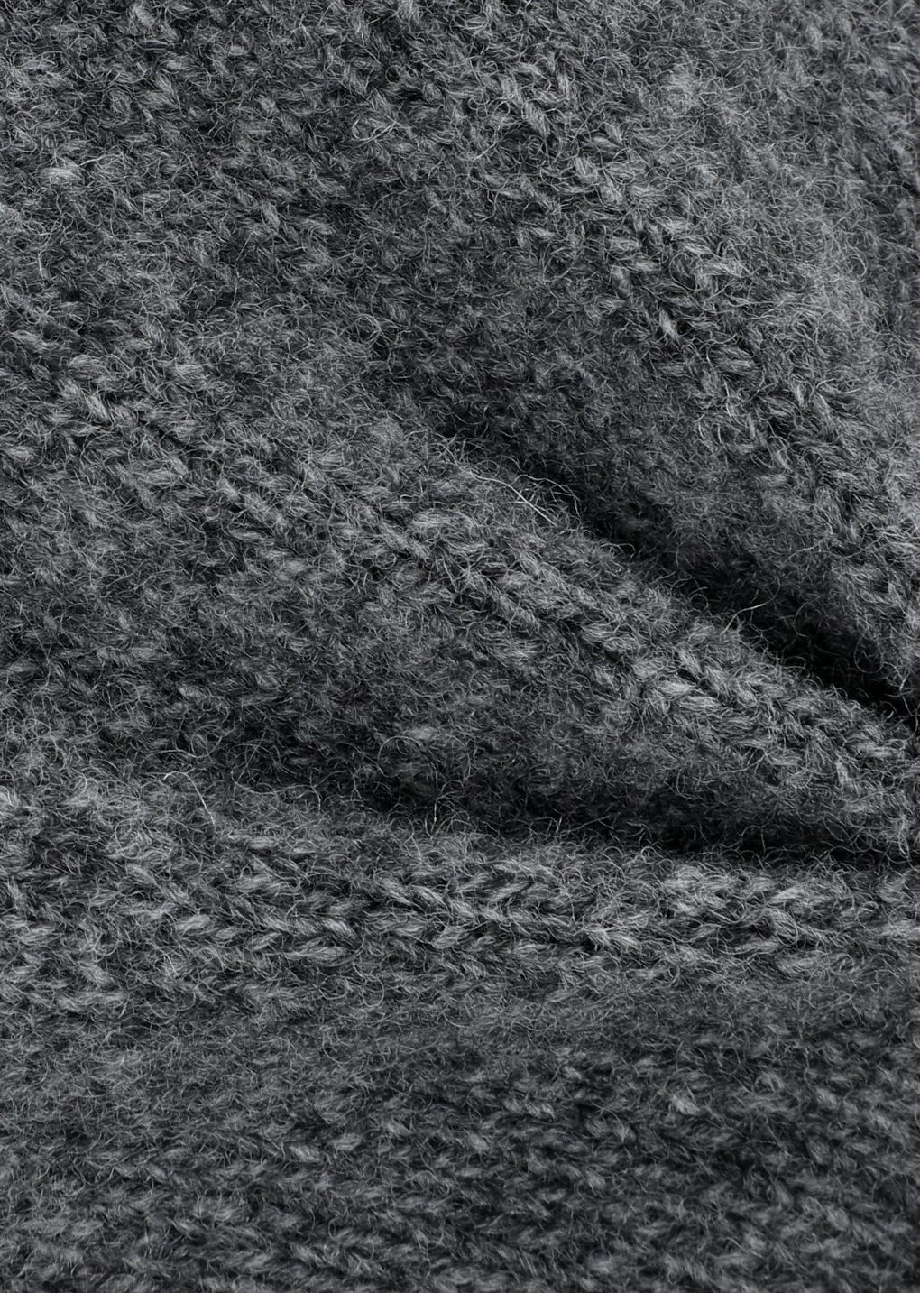 wool mock neck knit, charcoal