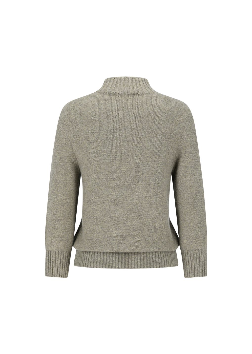 wool mock neck knit, khaki