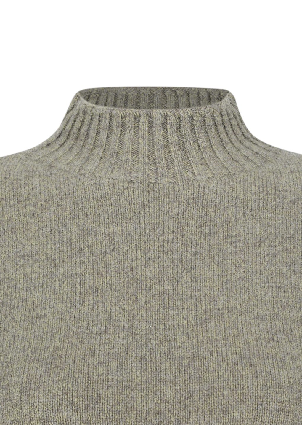 wool mock neck knit, khaki