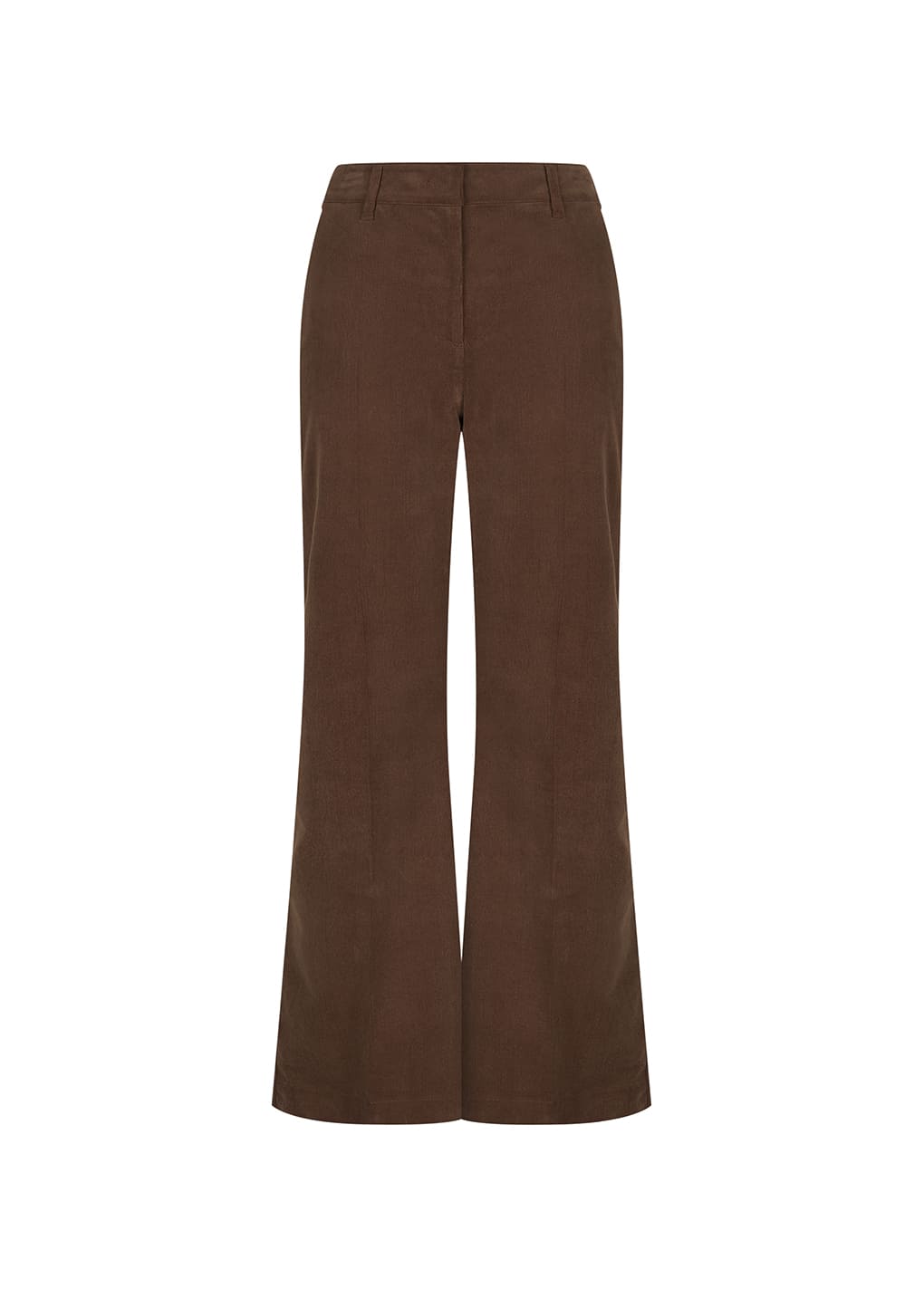 corduroy flared pants, brown