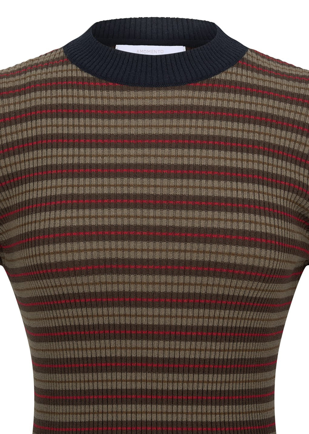 stripe round knit, brown