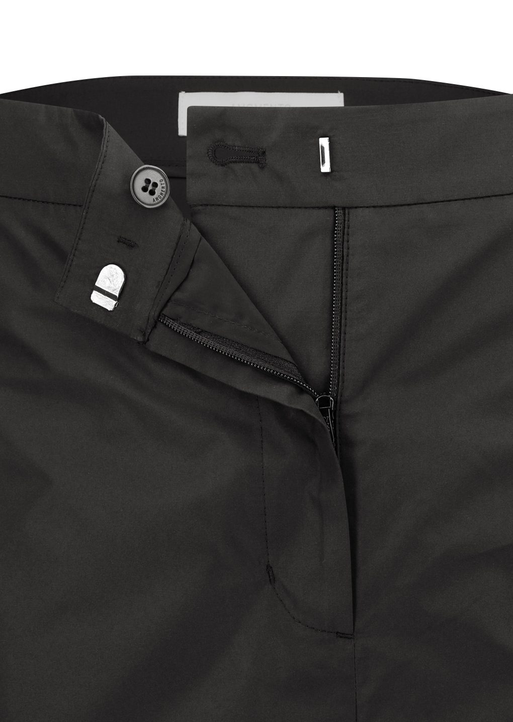 silk taffeta bermuda pants, black