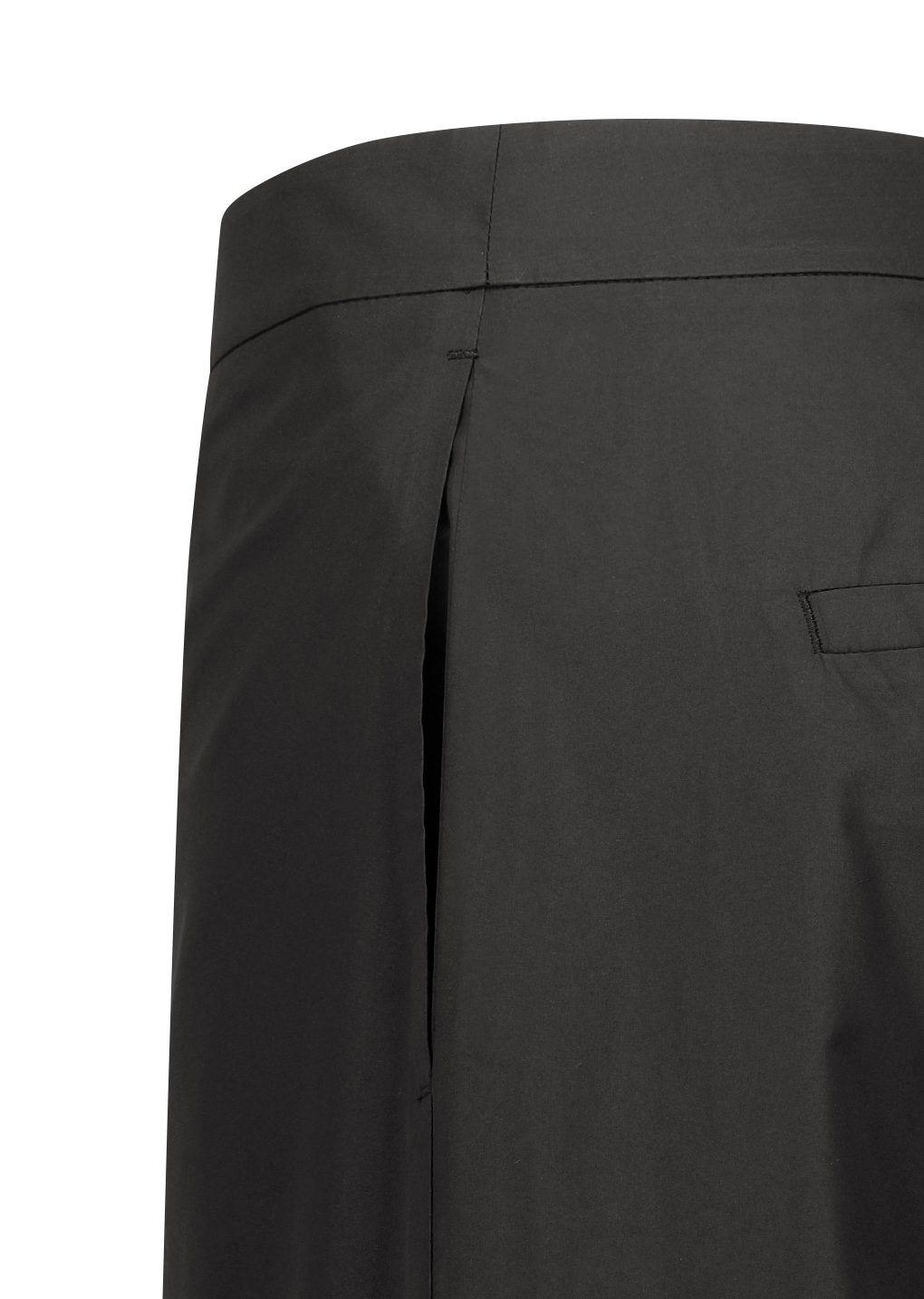 silk taffeta bermuda pants, black