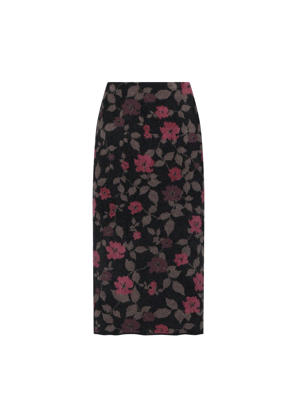 floral jacquard skirt, black