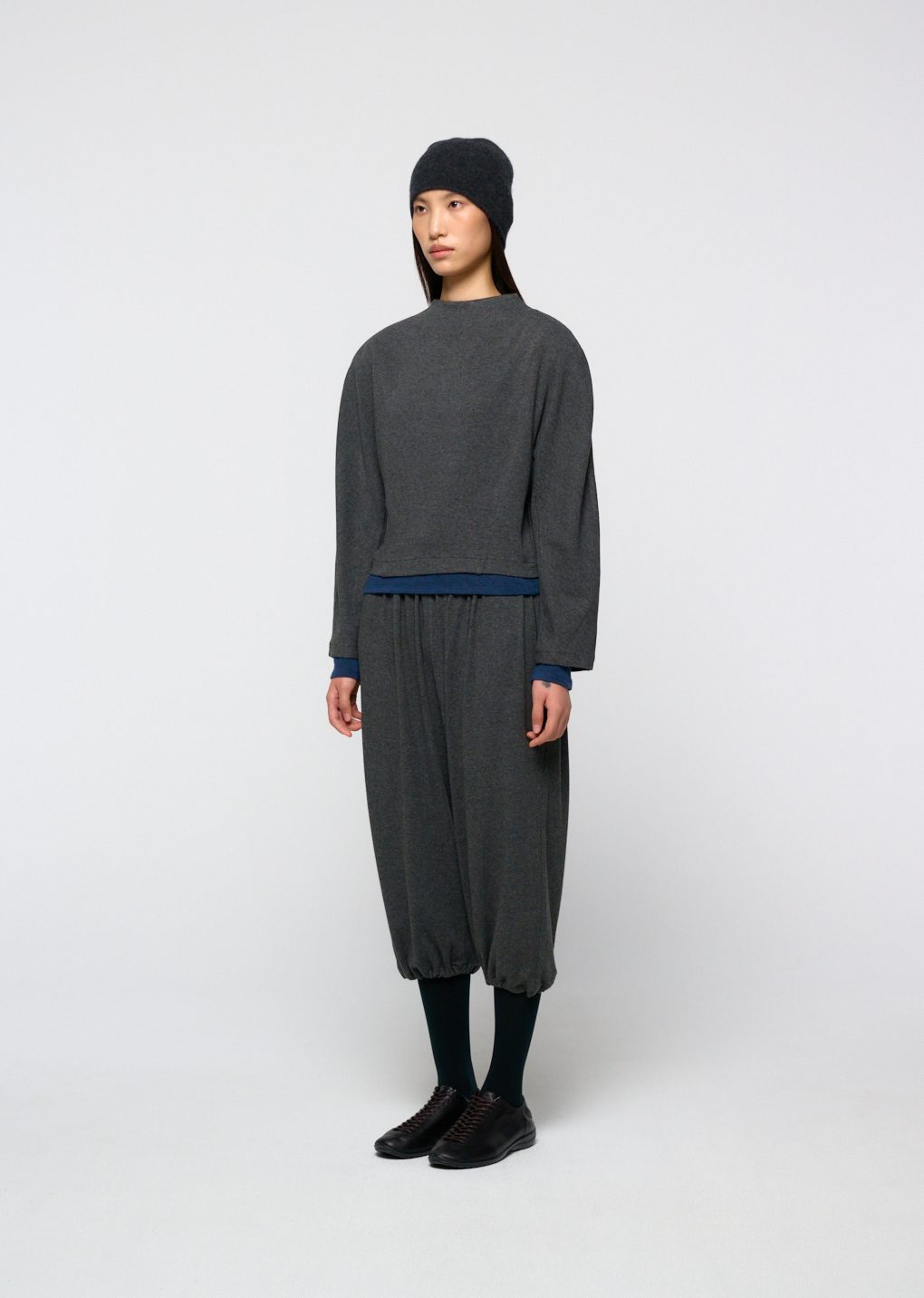 jersey banding pants, charcoal