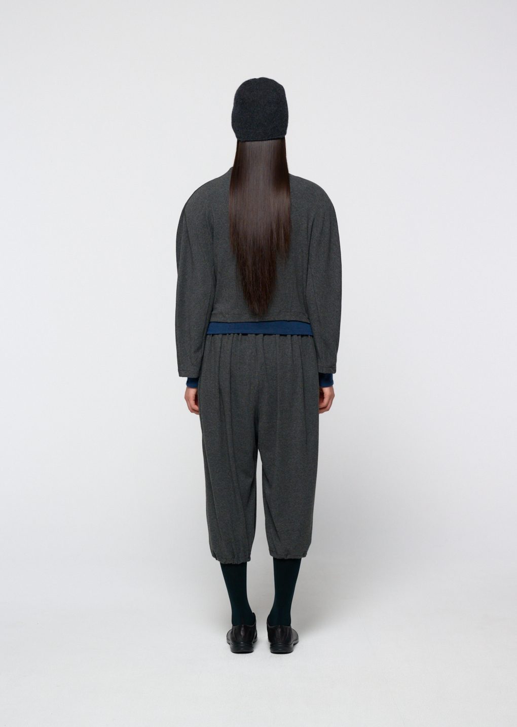jersey banding pants, charcoal