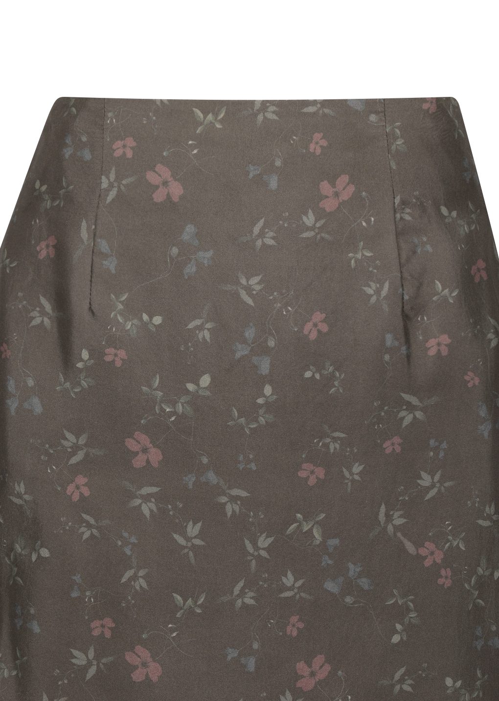 silk floral skirt, brown