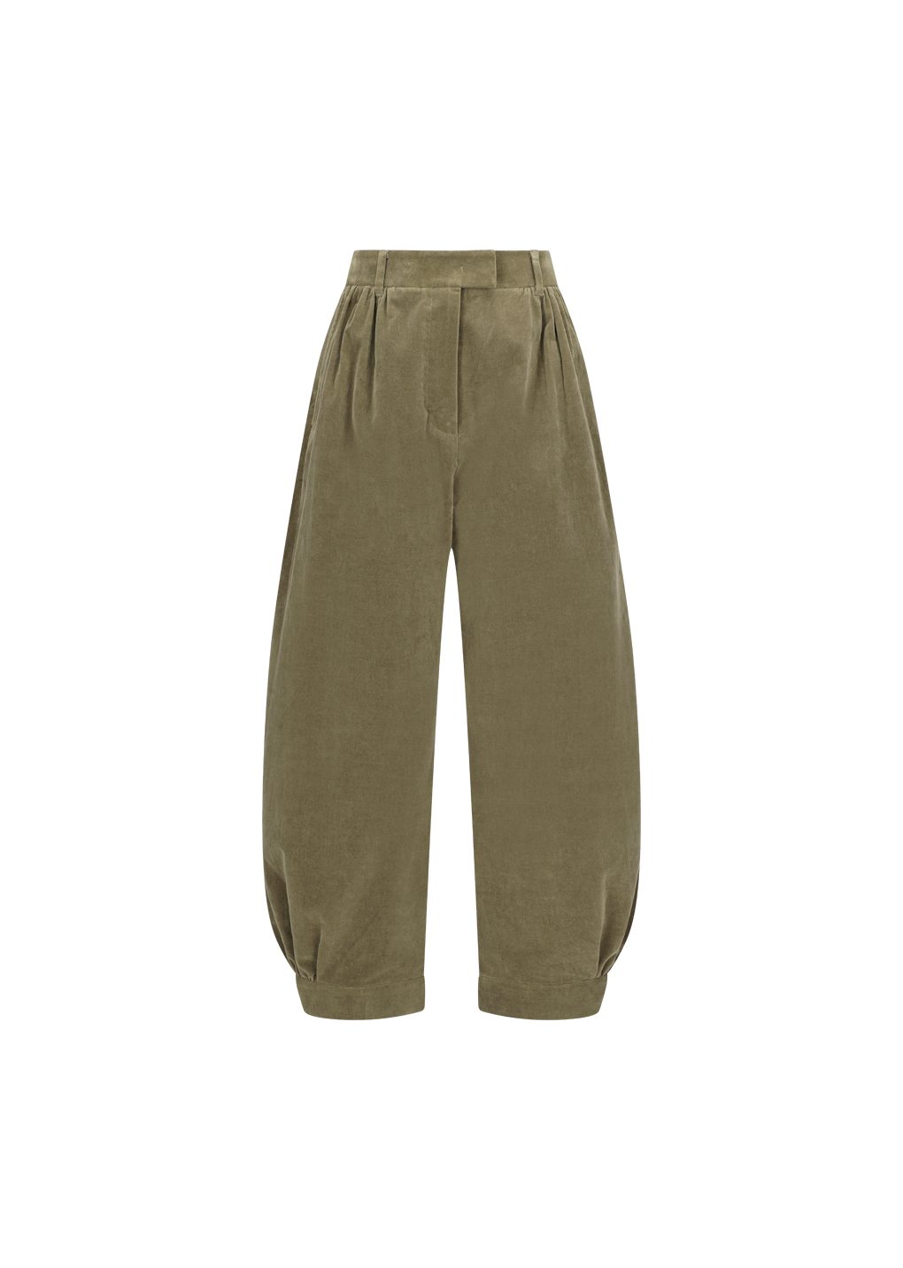 velvet shirring pants, khaki
