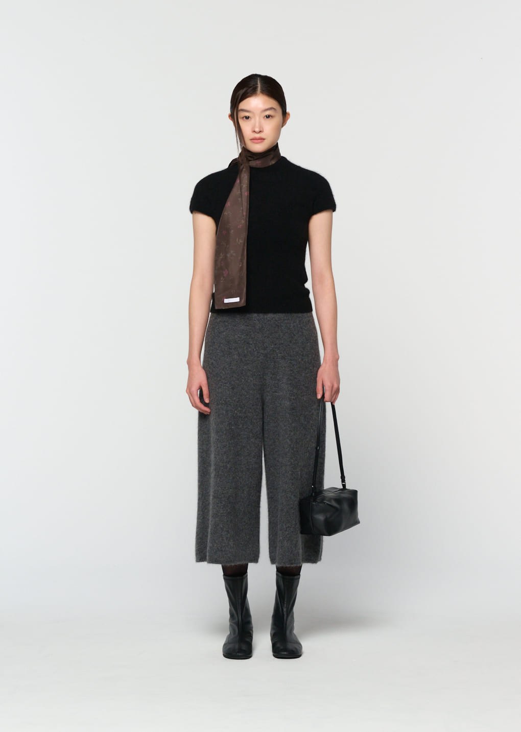 hairy culotte pants, charcoal