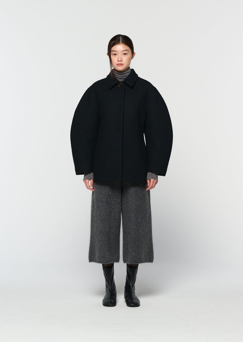 hairy culotte pants, charcoal