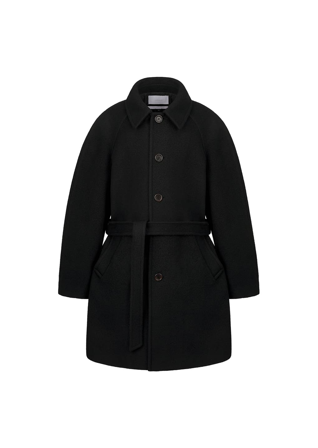 men's raglan coat, black