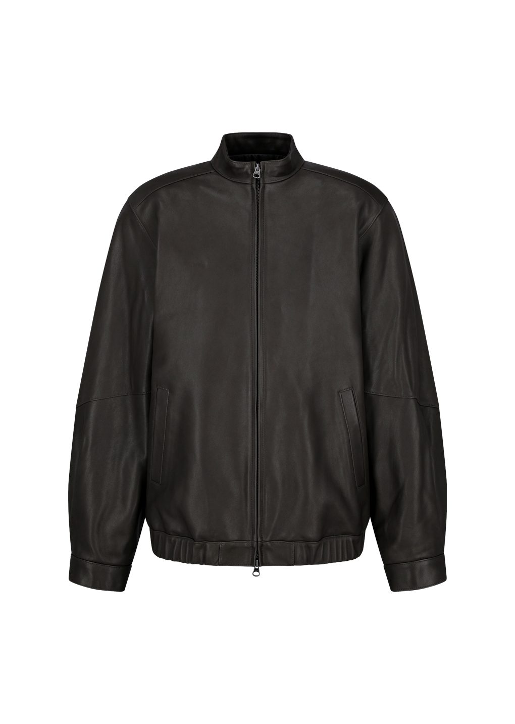 lambskin leather blouson, brown