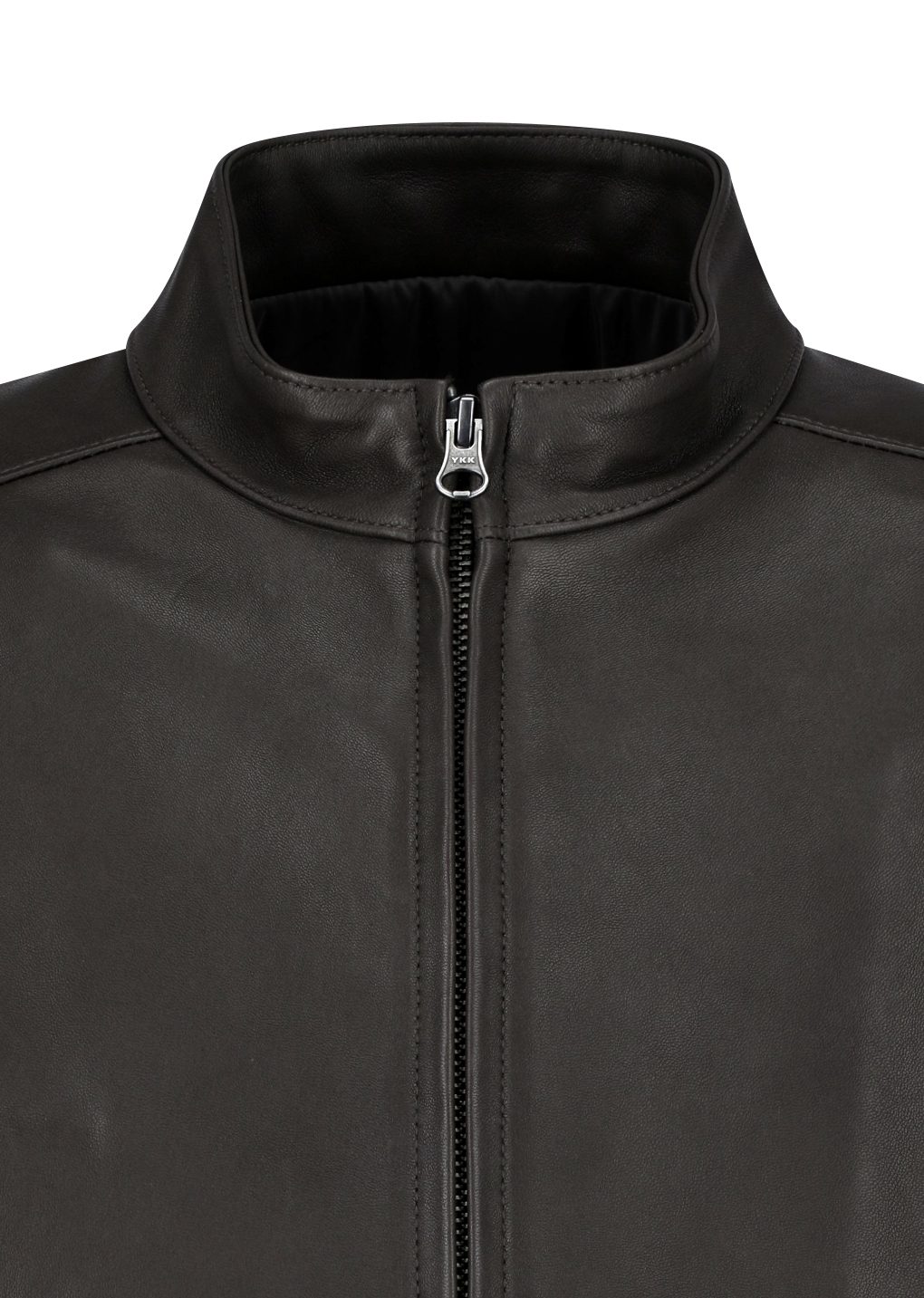 lambskin leather blouson, brown