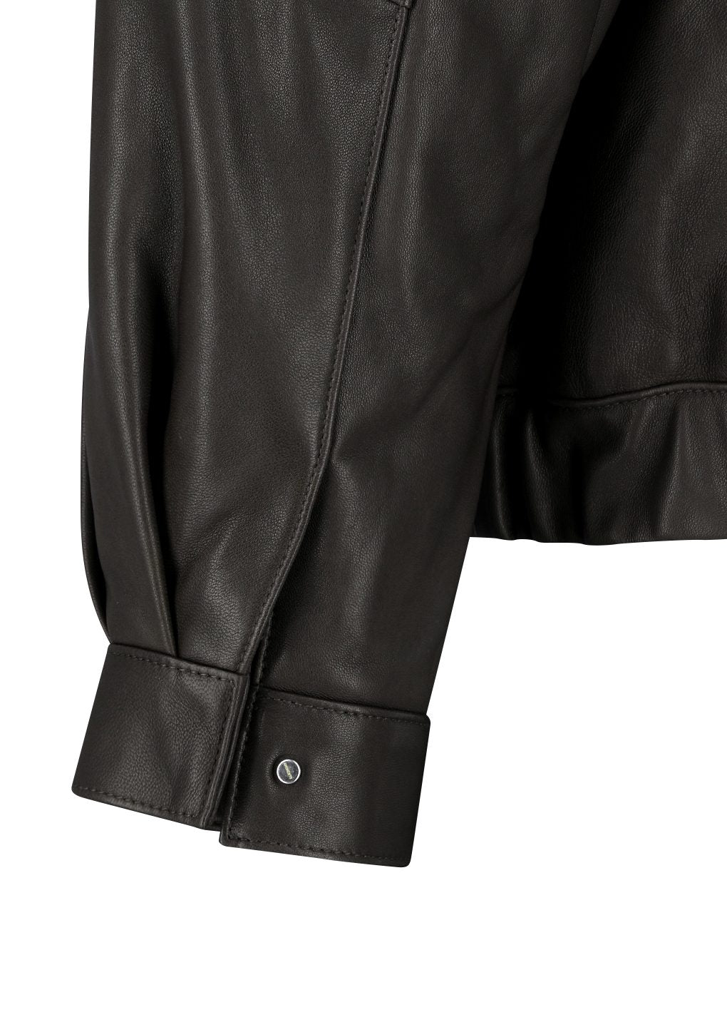 lambskin leather blouson, brown