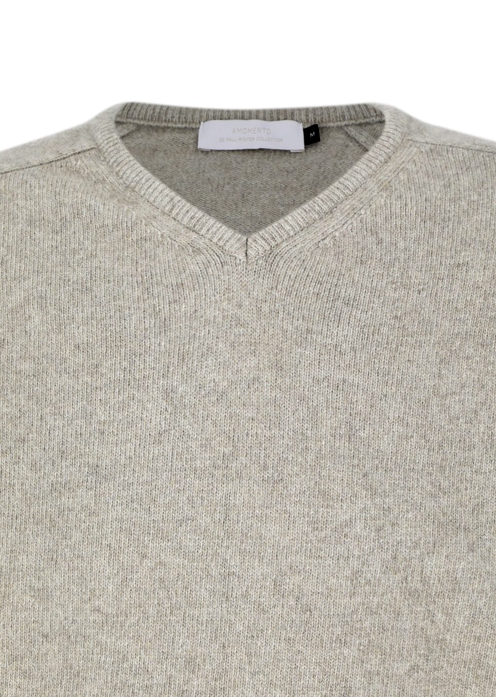 racoon v-neck knit, beige