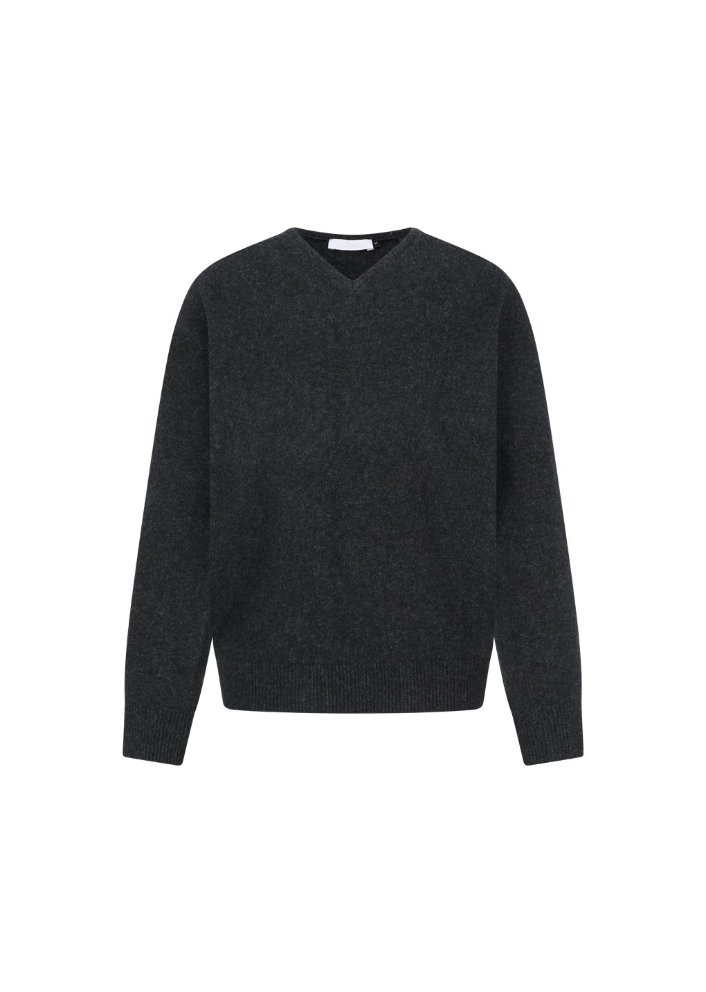 racoon v-neck knit, charcoal