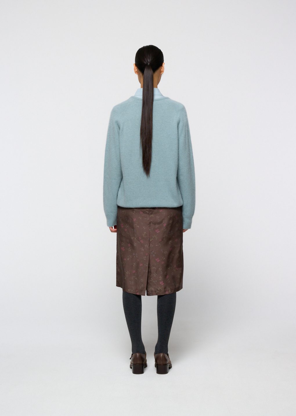 racoon v-neck knit, mint