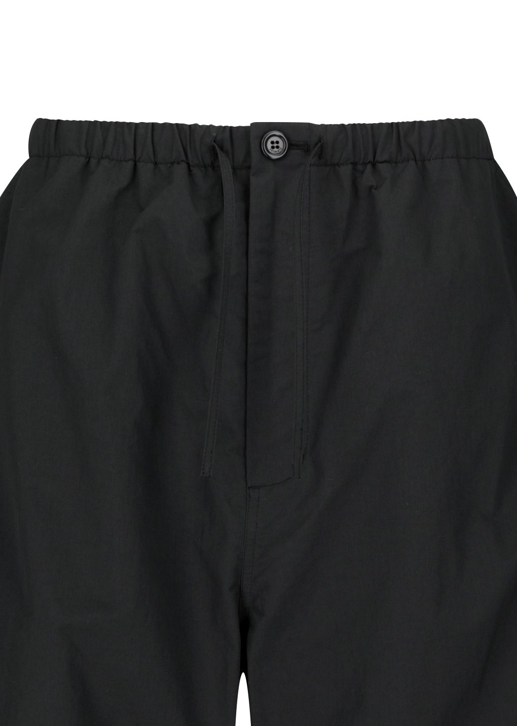 drawstring wide fatigue pants, black