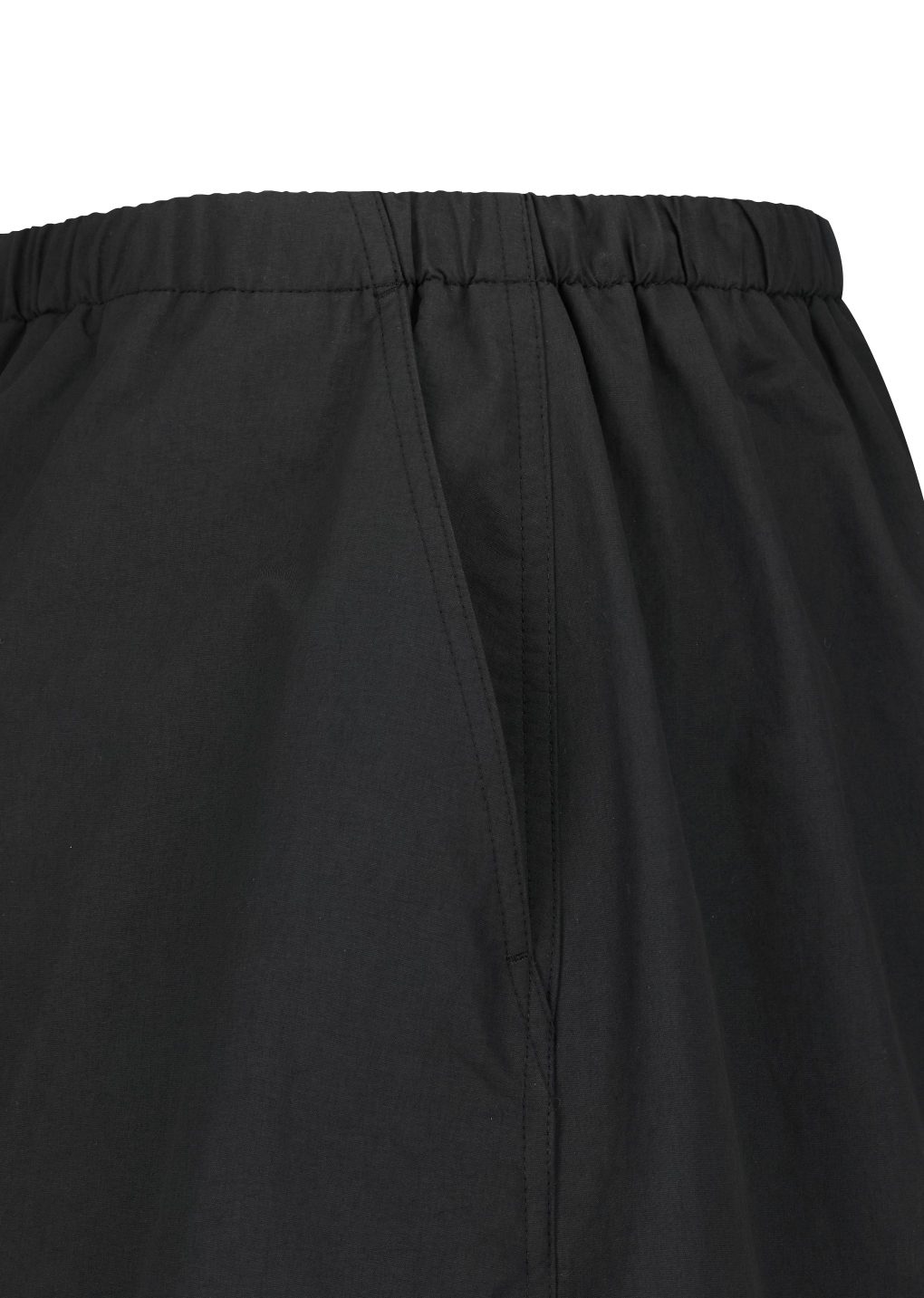 drawstring wide fatigue pants, black