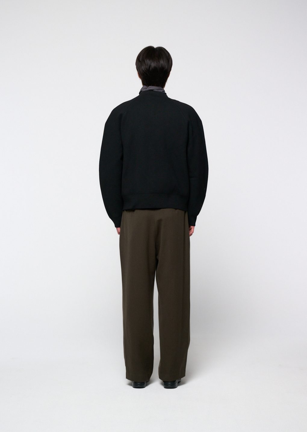 rounded sleeve cardigan, black