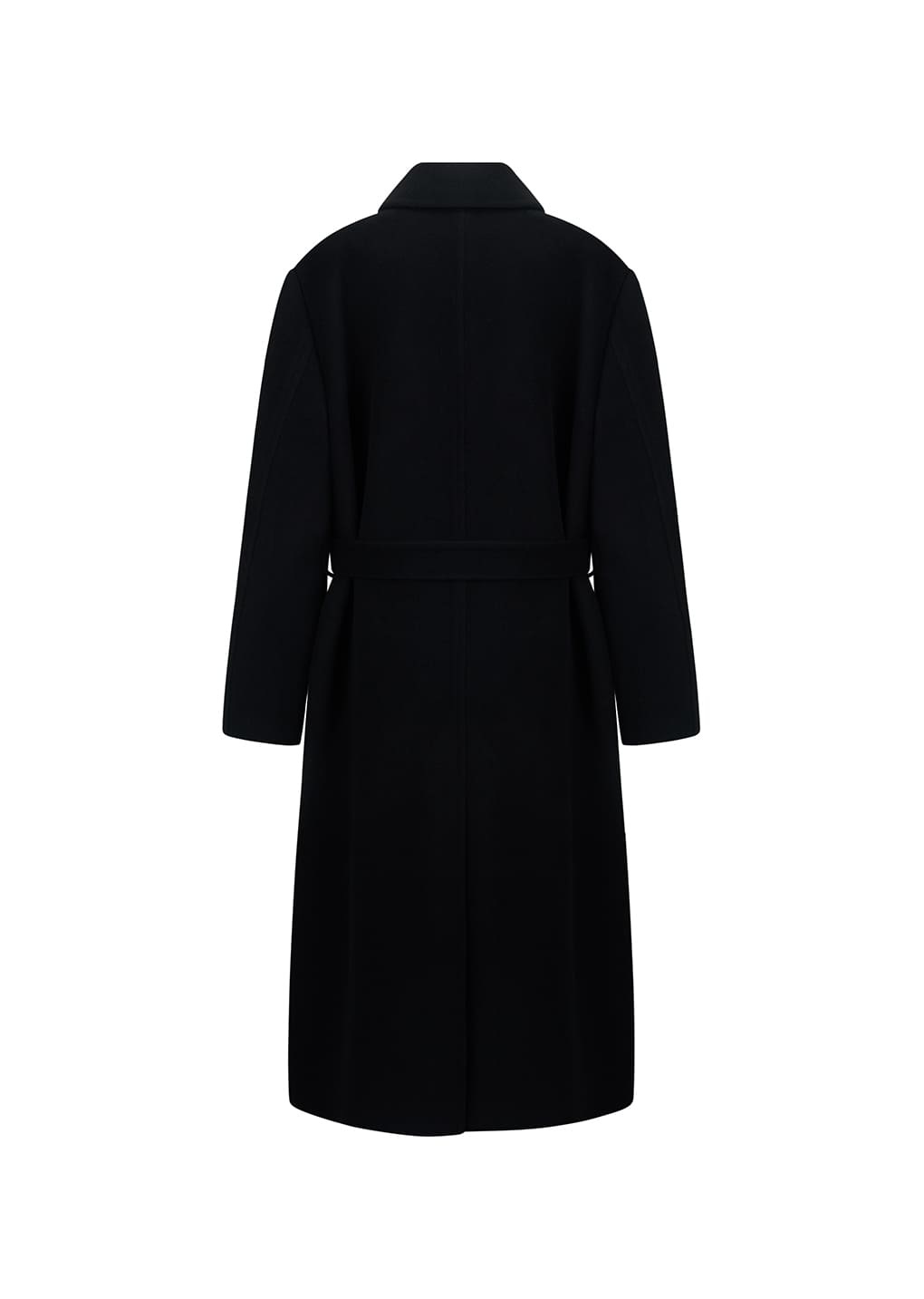 men's single breasted long coat, black