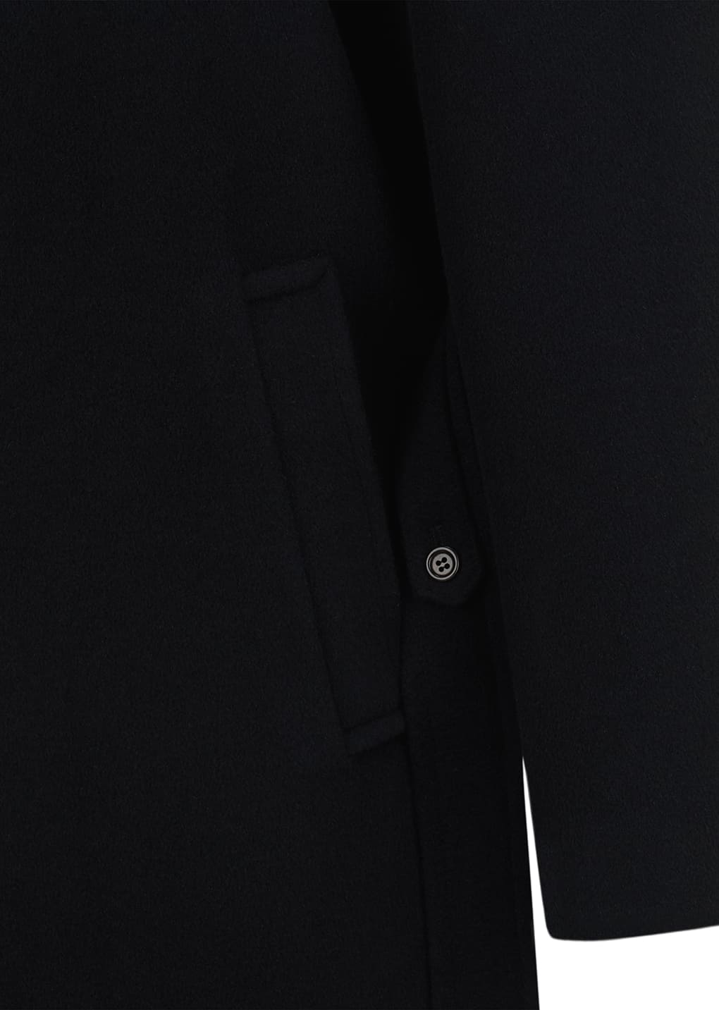 men's single breasted long coat, black
