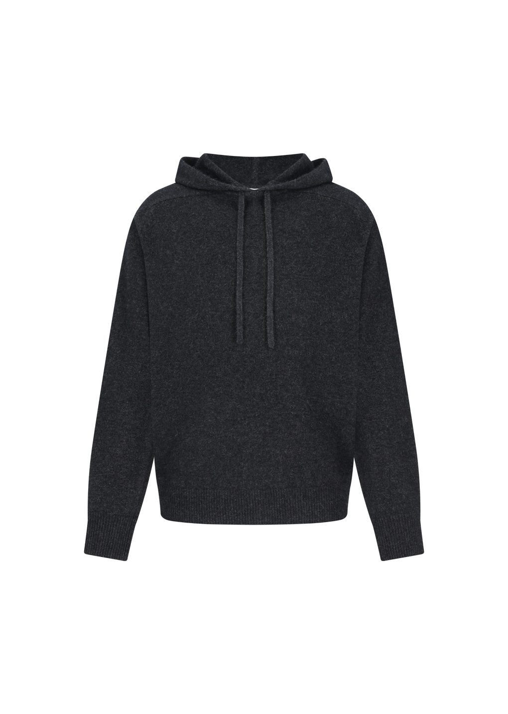 racoon hoodie knit, charcoal