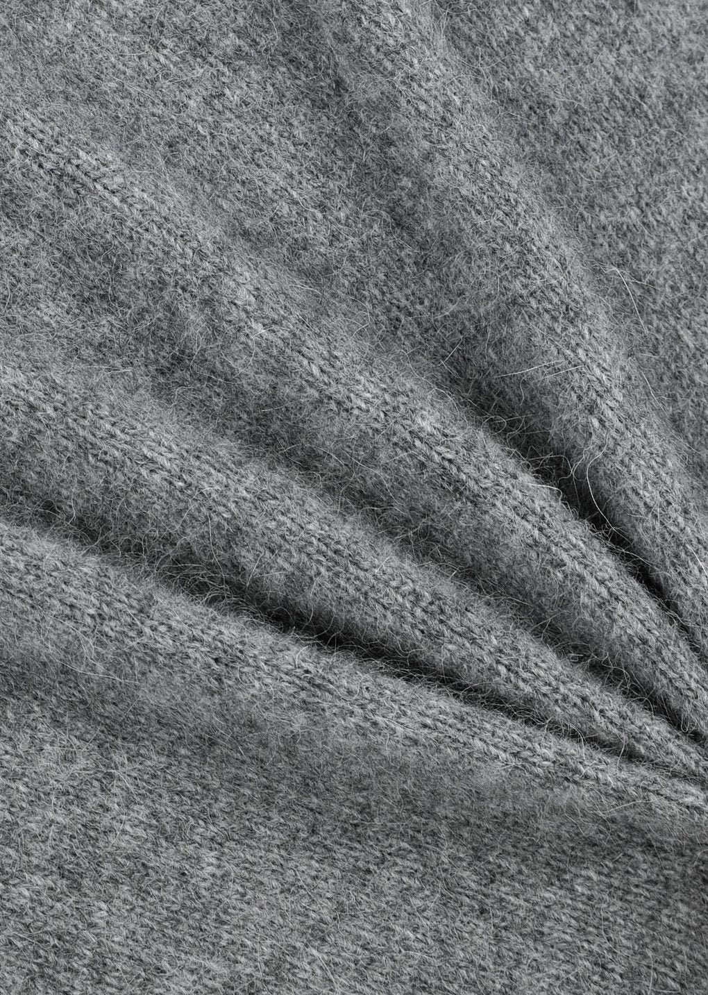 racoon hoodie knit, grey