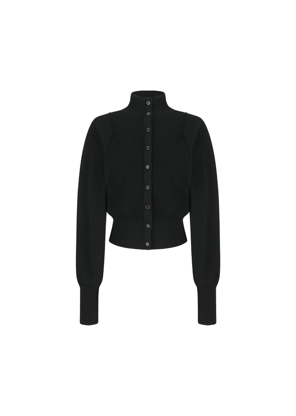 blocking button up cardigan, black