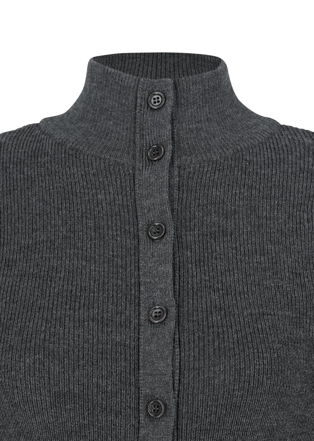 blocking button up cardigan, charcoal