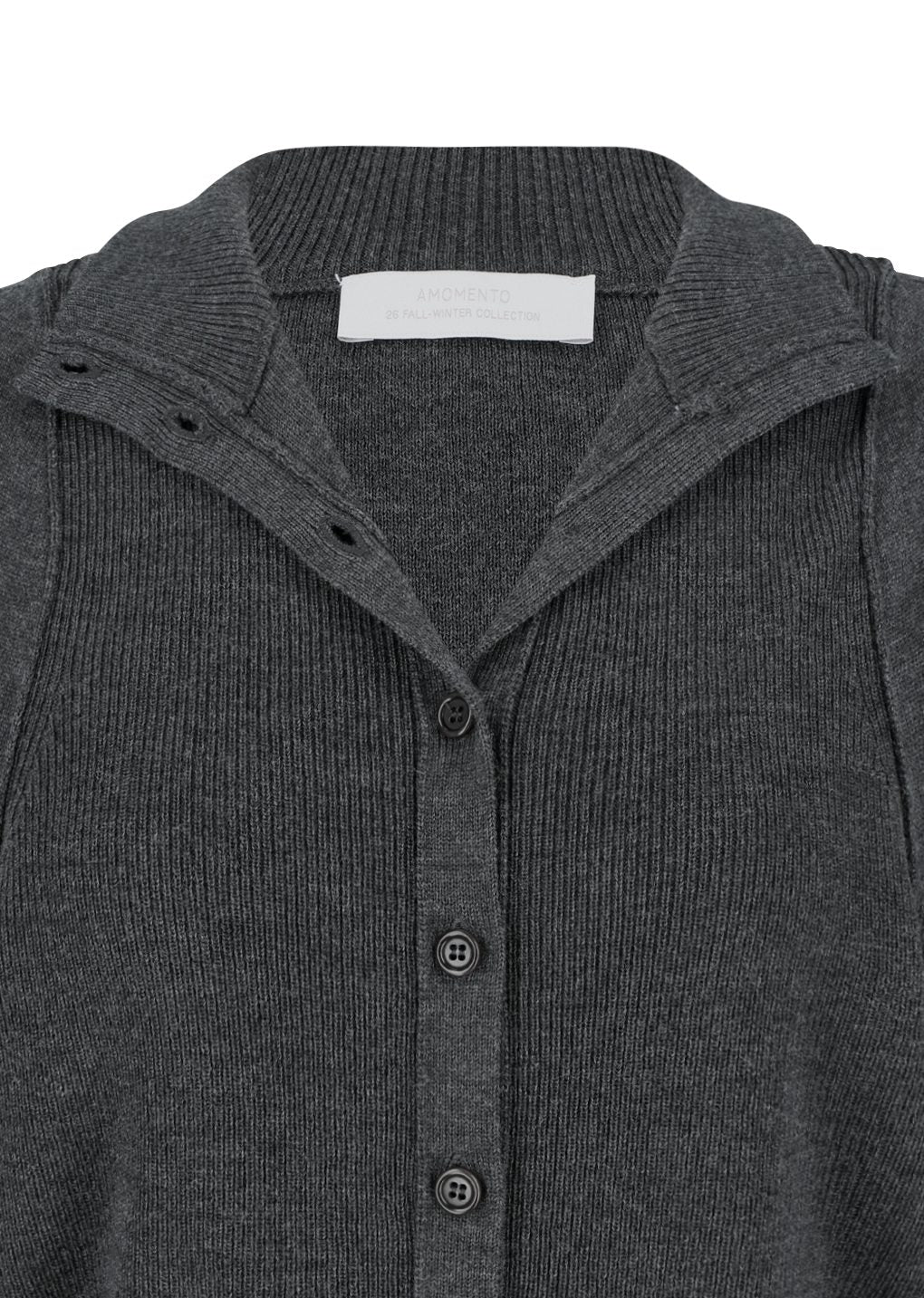 blocking button up cardigan, charcoal