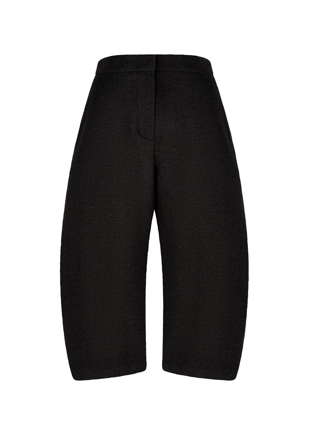 curved culotte pants, dark brown