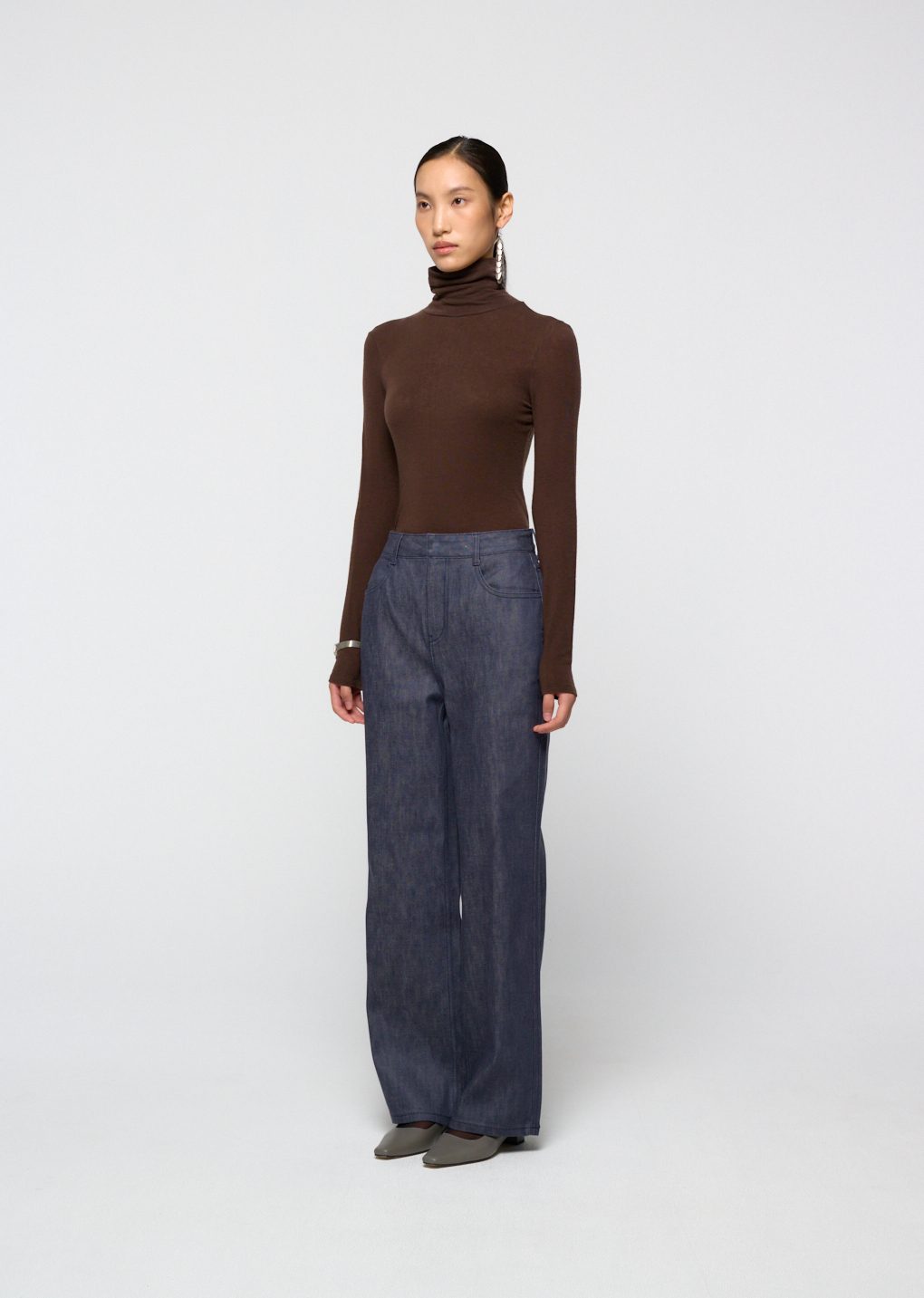 colored straight fit denim, blue
